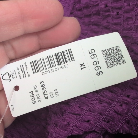 NWT Addition Elle Purple Eyelet Fit & Flare Babydoll Dress NWT 1X - Picture 14 of 16